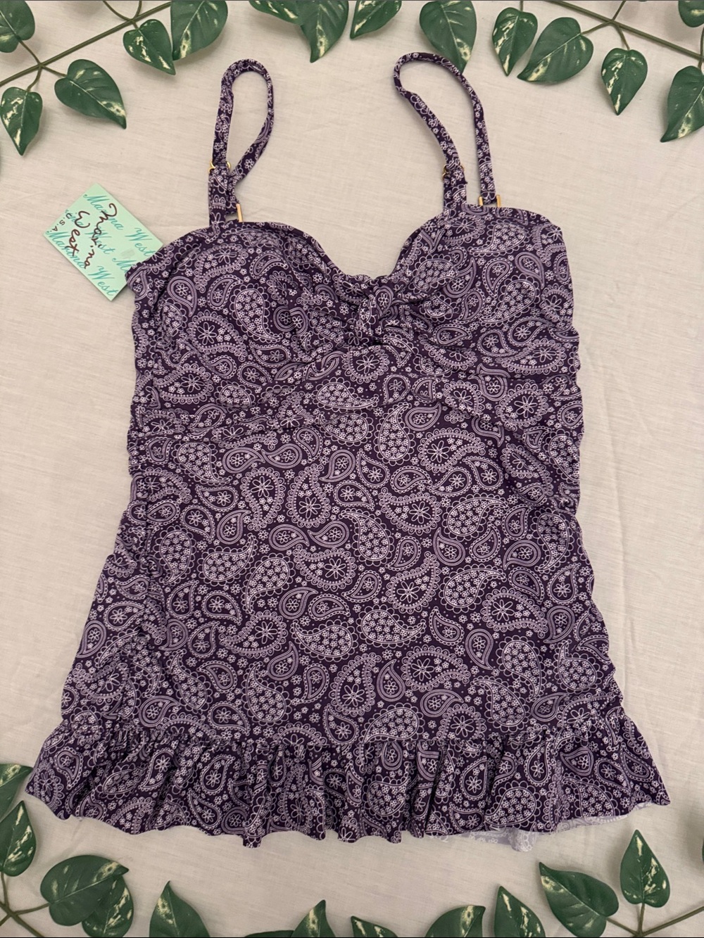 MARINA Purple Paisley Swimdress
